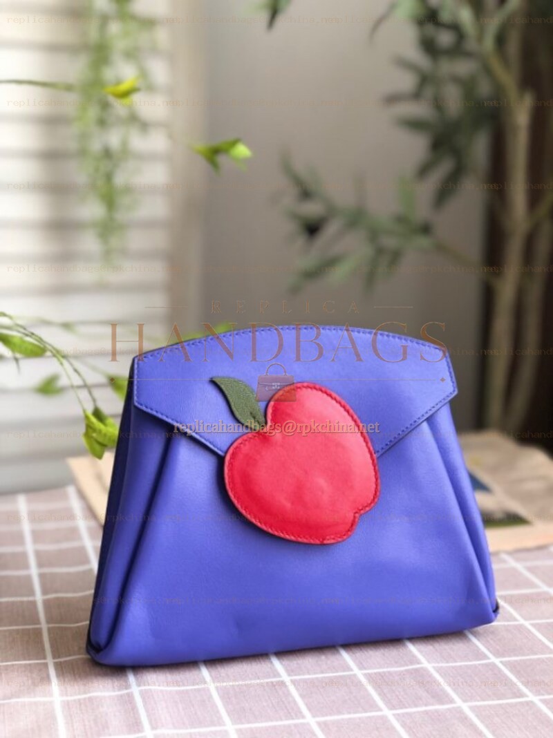 Replica Hermes Purple Apple Charm Hermail Tutti Frutti Pouch