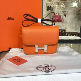 Replica Hermes Orange Constance 24 Palladium Hardware Bag