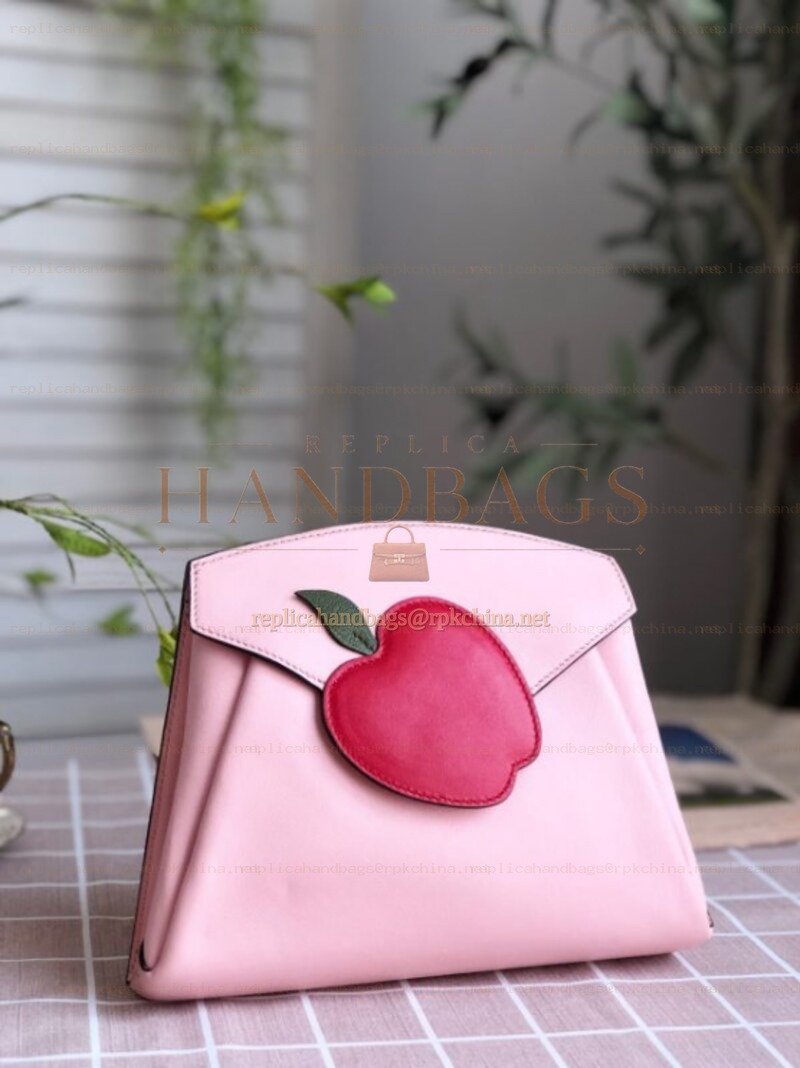 Replica Hermes Pink Apple Charm Hermail Tutti Frutti Pouch