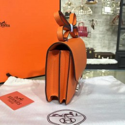 Replica Hermes Orange Constance 24 Palladium Hardware Bag