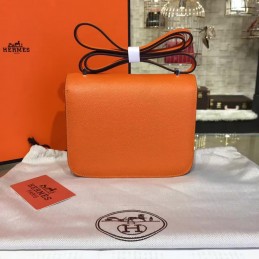 Replica Hermes Orange Constance 24 Palladium Hardware Bag