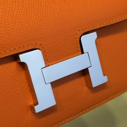 Replica Hermes Orange Constance 24 Palladium Hardware Bag