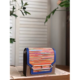 Replica Hermes Blue Multicolor Print Roulis 23 Bag