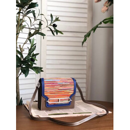Replica Hermes Blue Multicolor Print Roulis 23 Bag