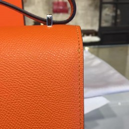 Replica Hermes Orange Constance 24 Palladium Hardware Bag