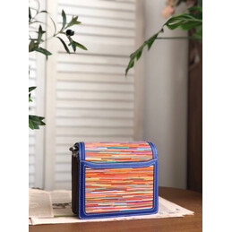 Replica Hermes Blue Multicolor Print Roulis 23 Bag