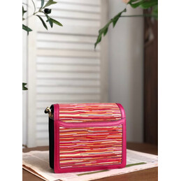 Replica Hermes Black Pink Multicolor Print Roulis 23 Bag