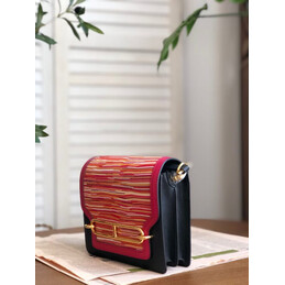 Replica Hermes Black Pink Multicolor Print Roulis 23 Bag