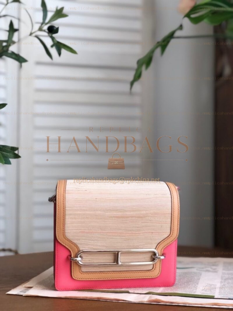 Replica Hermes Pink Beige Roulis 23 Bag