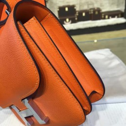 Replica Hermes Orange Constance 24 Palladium Hardware Bag