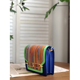 Replica Hermes Navy Blue Green Multicolor Print Roulis 23 Bag