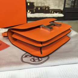 Replica Hermes Orange Constance 24 Palladium Hardware Bag