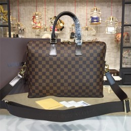 Replica Louis Vuitton Brown Damier Ebene Porte Documents Jour PM