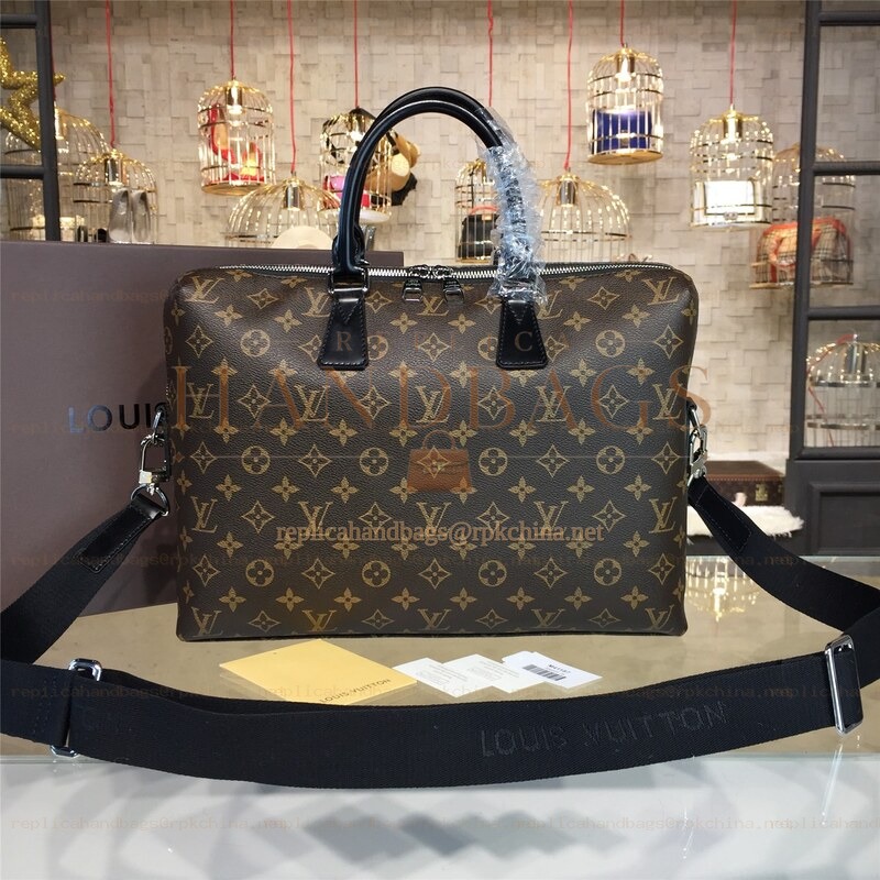 Replica Louis Vuitton Brown Monogram Structured Porte Documents Jour PM