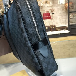 Replica Louis Vuitton Black Damier Graphite Blue Trim Porte Documents Voyage