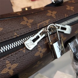Replica Louis Vuitton Brown Monogram Blue Trim Porte Documents Voyage