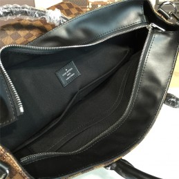 Replica Louis Vuitton Brown Monogram Blue Trim Porte Documents Voyage