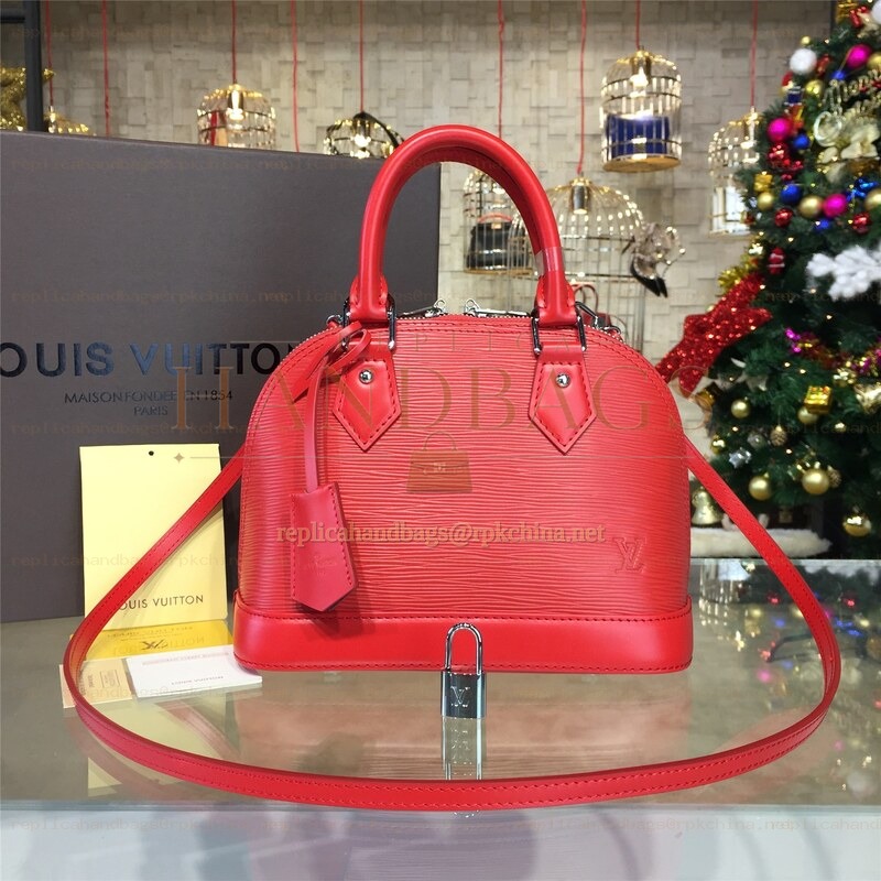 Replica Louis Vuitton Red Textured Alma BB