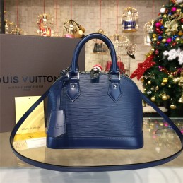 Replica Louis Vuitton Navy Blue Textured Alma BB