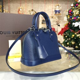 Replica Louis Vuitton Navy Blue Textured Alma BB