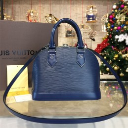 Replica Louis Vuitton Navy Blue Textured Alma BB