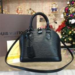 Replica Louis Vuitton Black Textured Alma BB