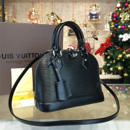 Replica Louis Vuitton Black Textured Alma BB
