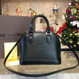 Replica Louis Vuitton Black Textured Alma BB