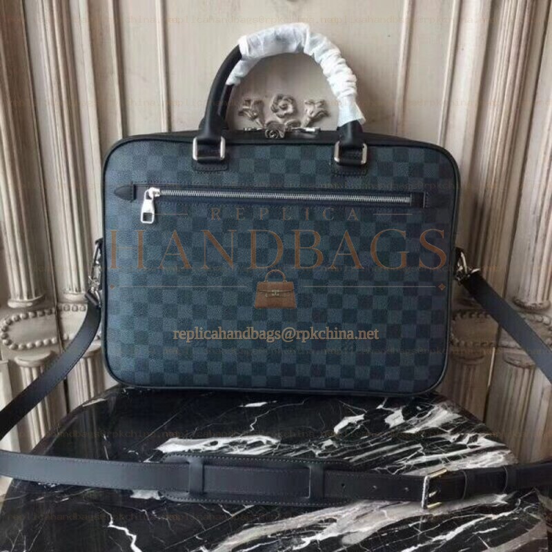 Replica Louis Vuitton Black Damier Graphite Porte Documents Business 40