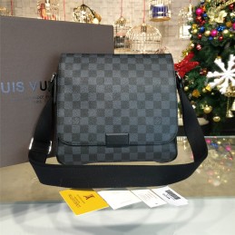 Replica Louis Vuitton Black Damier Graphite Front Flap District PM