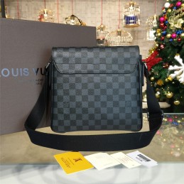 Replica Louis Vuitton Black Damier Graphite Front Flap District PM