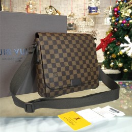 Replica Louis Vuitton Brown Damier Ebene Front Flap District PM