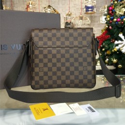Replica Louis Vuitton Brown Damier Ebene Front Flap District PM