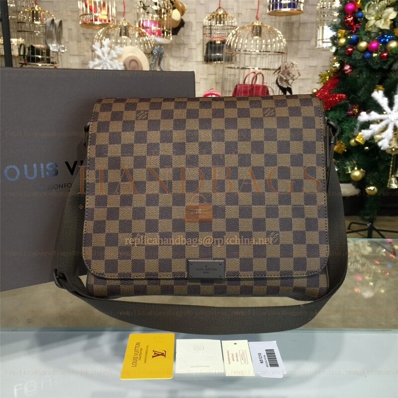 Replica Louis Vuitton Brown Damier Ebene District MM