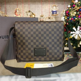Replica Louis Vuitton Brown Damier Ebene Front Plaque Brooklyn MM