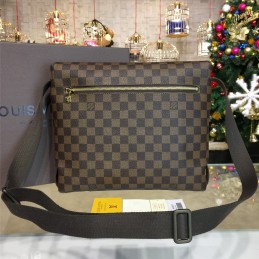 Replica Louis Vuitton Brown Damier Ebene Front Plaque Brooklyn MM