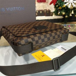 Replica Louis Vuitton Brown Damier Ebene Front Plaque Brooklyn MM