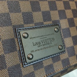 Replica Louis Vuitton Brown Damier Ebene Front Plaque Brooklyn MM
