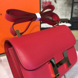 Replica Hermes Rouge Pink Constance 24 Gold Hardware Bag