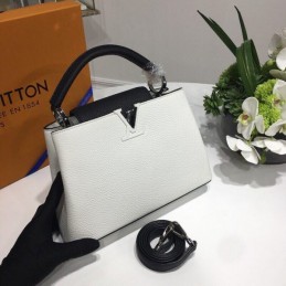 Replica Louis Vuitton White Textured Capucines BB