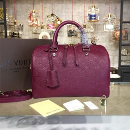 Replica Louis Vuitton Burgundy Embossed Monogram Speedy 30