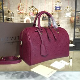 Replica Louis Vuitton Burgundy Embossed Monogram Speedy 30