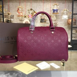 Replica Louis Vuitton Burgundy Embossed Monogram Speedy 30