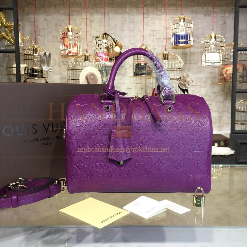 Replica Louis Vuitton Purple Embossed Monogram Speedy 30