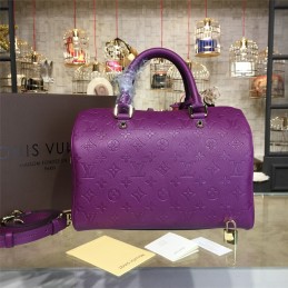 Replica Louis Vuitton Purple Embossed Monogram Speedy 30