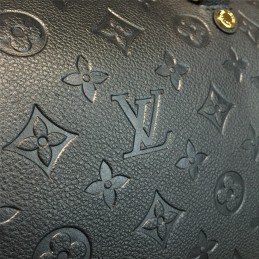 Replica Louis Vuitton Black Embossed Monogram Gold Lock Speedy 25