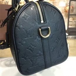 Replica Louis Vuitton Black Embossed Monogram Gold Lock Speedy 25