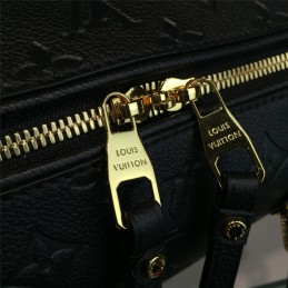Replica Louis Vuitton Black Embossed Monogram Gold Lock Speedy 25
