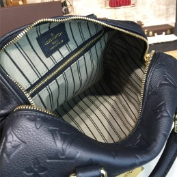 Replica Louis Vuitton Black Embossed Monogram Gold Lock Speedy 25