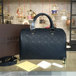 Replica Louis Vuitton Black Embossed Monogram Speedy 30